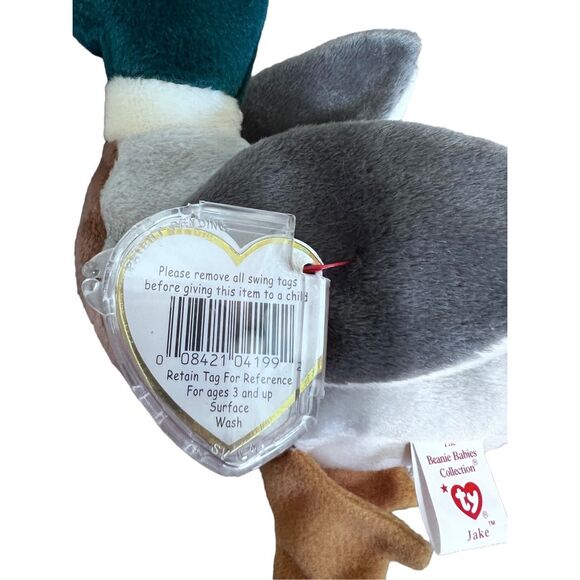 Ty Original Beanie Baby Babies Set of 4 Rare PVC Patti Bubbles Valentino Jake - Picture 10 of 14